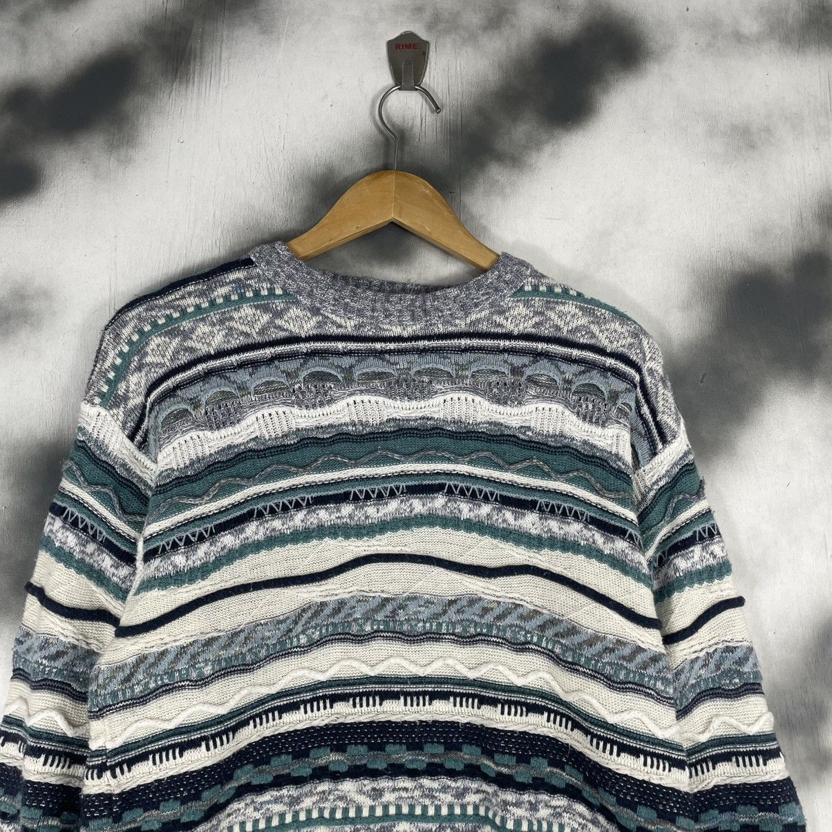 Designer × Homespun Knitwear LAF LOC ACQUA FREDDA STRIPE KNITWEAR COOGI Style Size US M / EU 48-50 / 2 - 2 Thumbnail