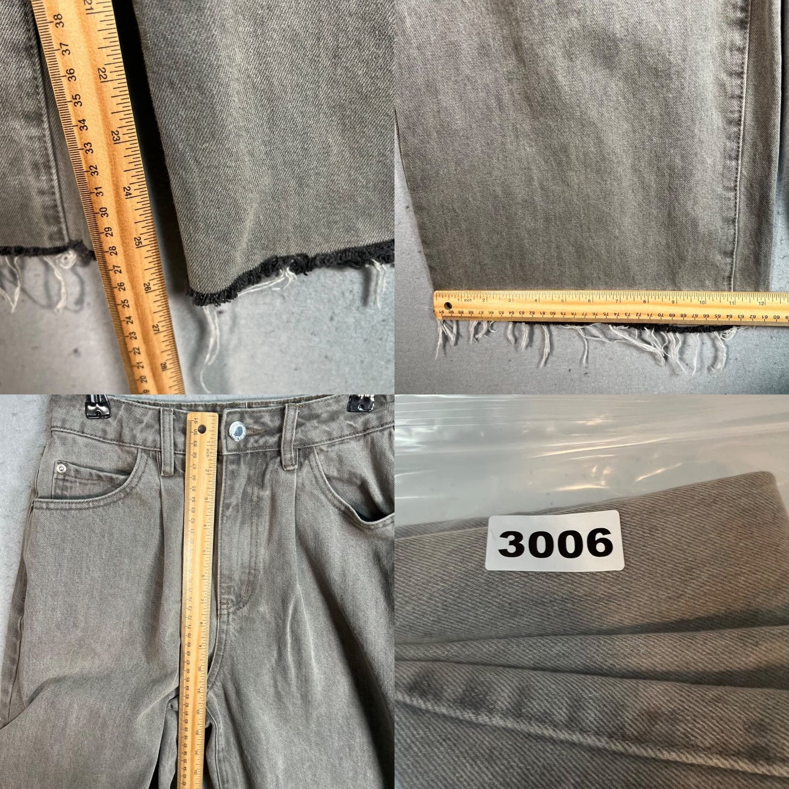 Vintage WeWoreWhat Womens Jeans 25 Distressed Wide-Leg 100% Cotton Taupe Grey Size 42" / US 20 - 8 Thumbnail