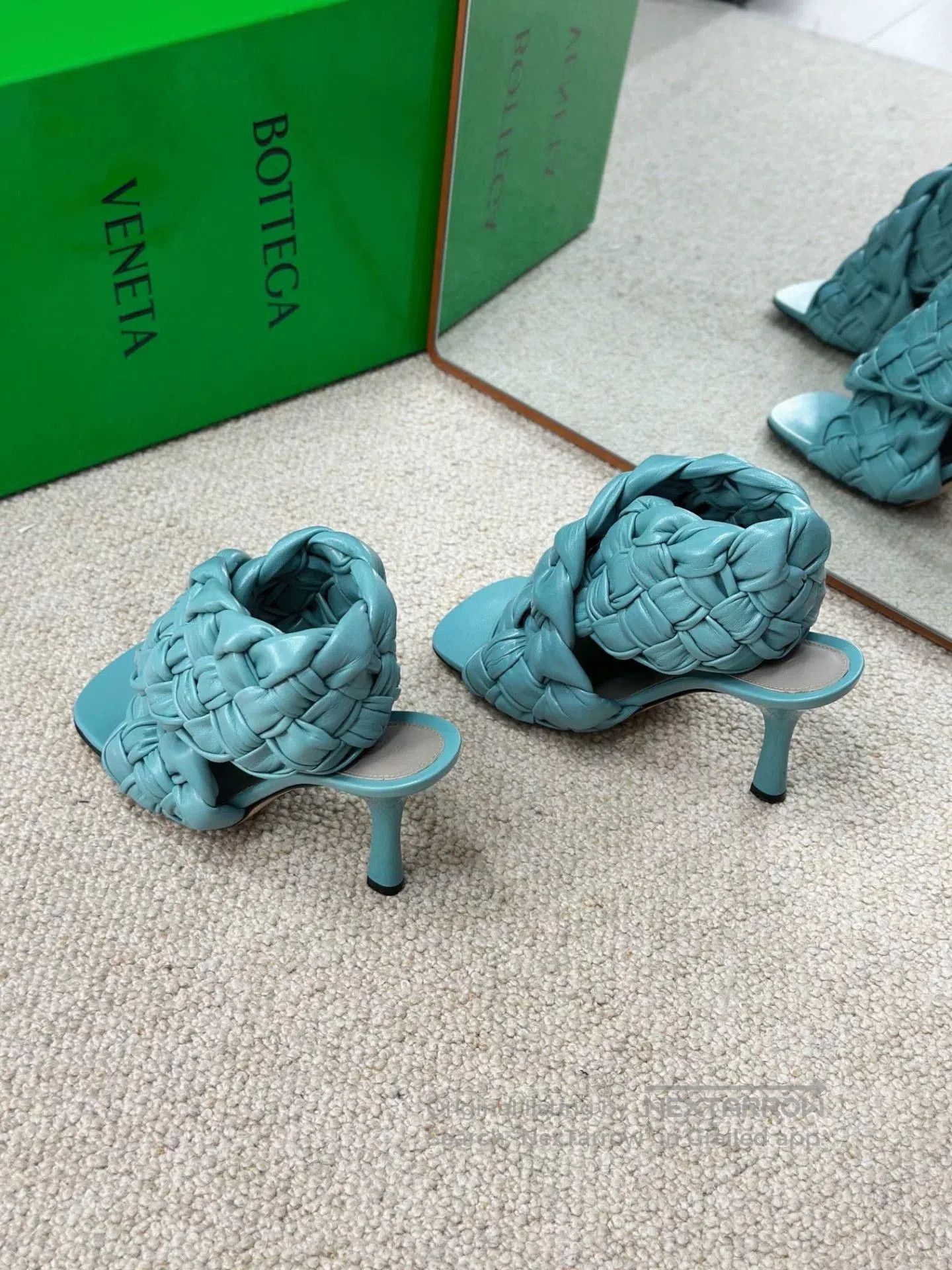 Bottega Veneta BV Blue Woven High-Heel Sandals. Size US 6 / IT 36 - 4 Thumbnail
