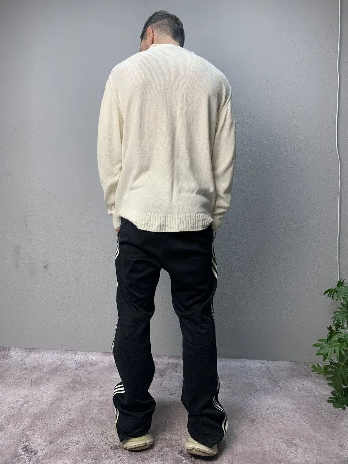 Versace Jeans Couture × Vintage Vintage Versace Jeans Couture Distressed Striped Sweater Y2K Size US XL / EU 56 / 4 - 12 Thumbnail