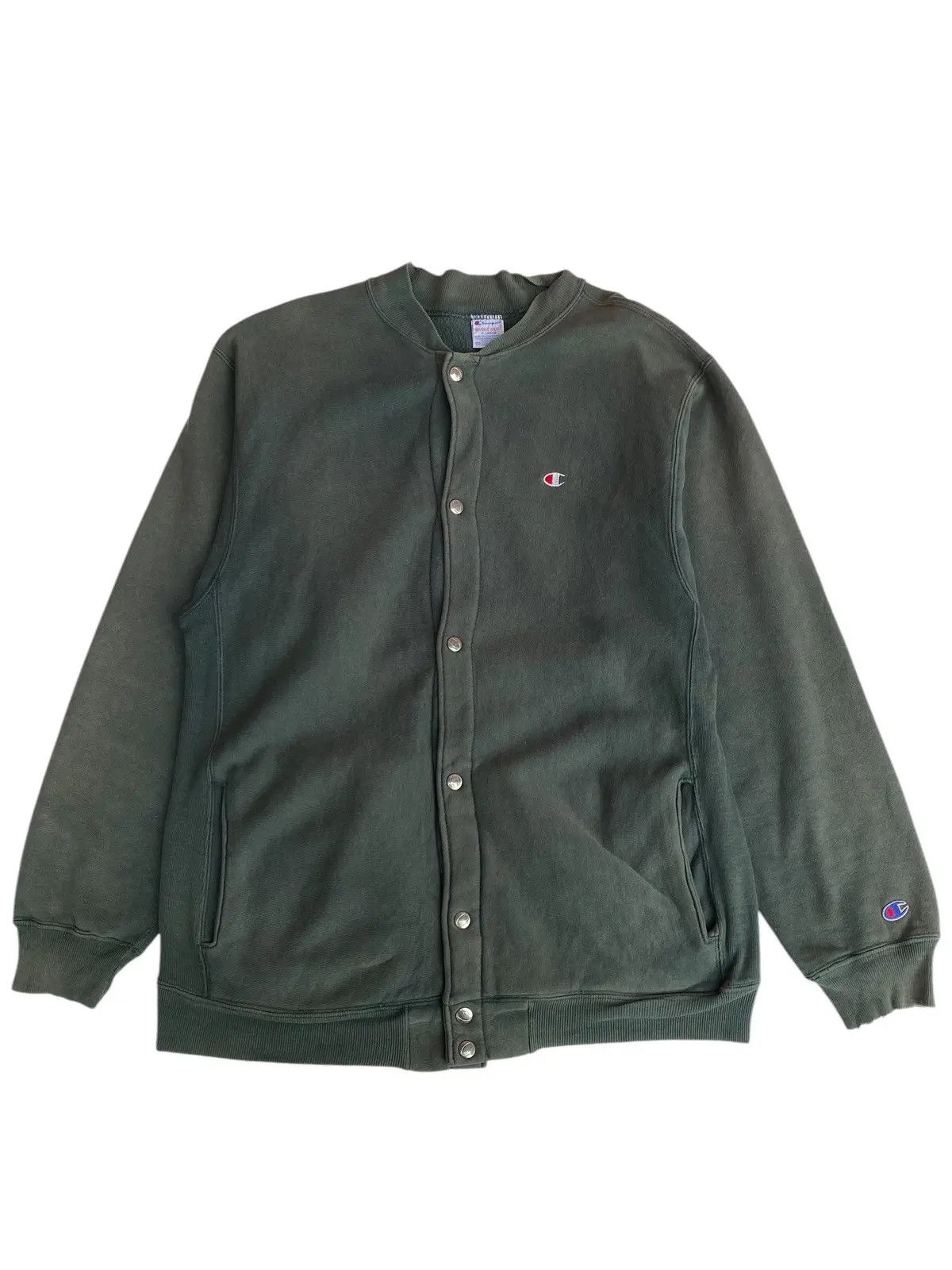 Champion Vtg 90s Champion Reverse Weave Faded Green - Varsity Size US L / EU 52-54 / 3 - 1 Thumbnail
