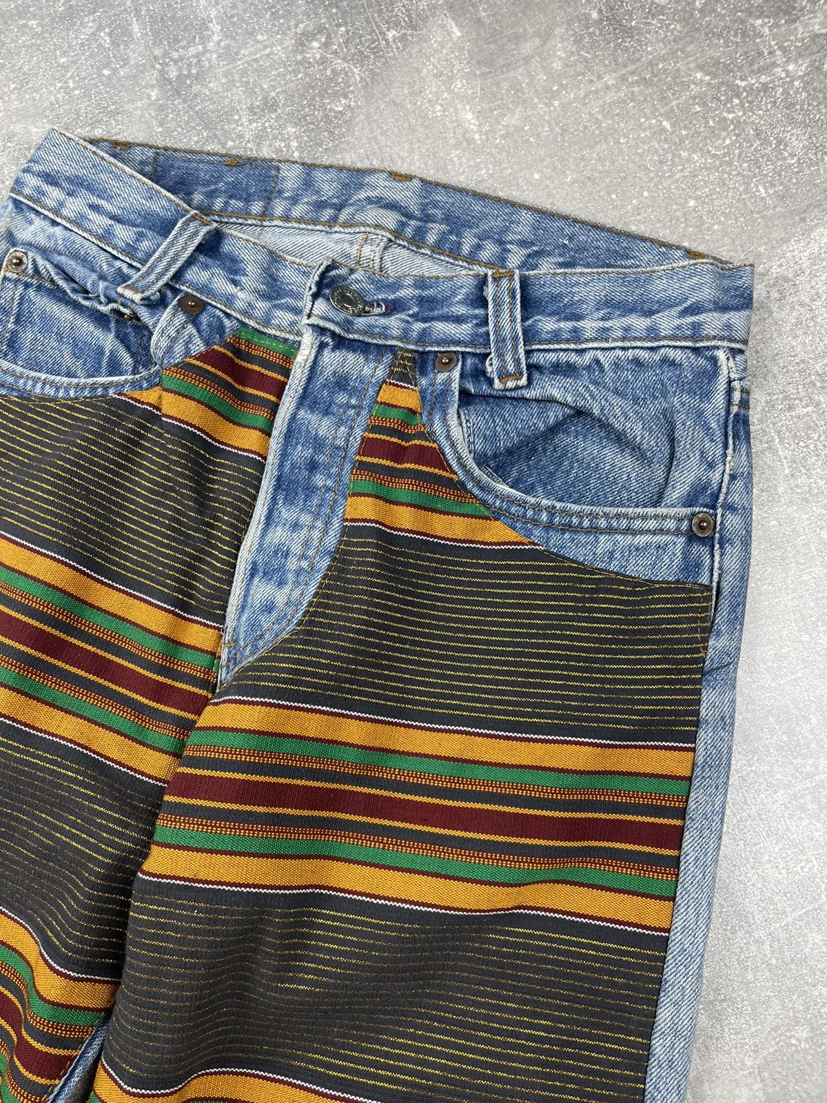Levi's × Levi's Vintage Clothing × Vintage Levi’s Vintage 701 Denim Stripped Custom Jeans 80s USA Size 28" / US 6 / IT 42 - 5 Thumbnail