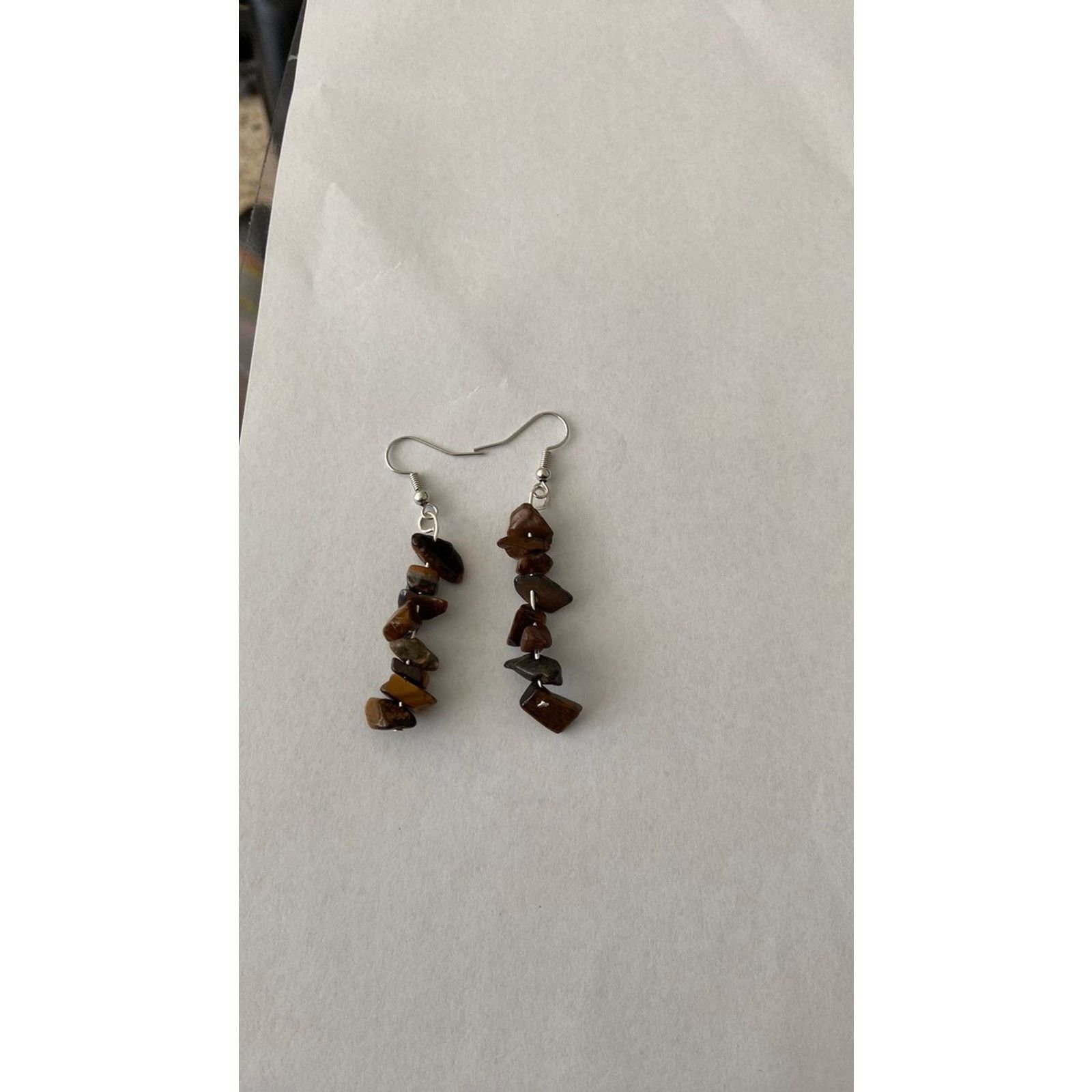Handmade tigers eye earrings Size ONE SIZE - 1 Thumbnail