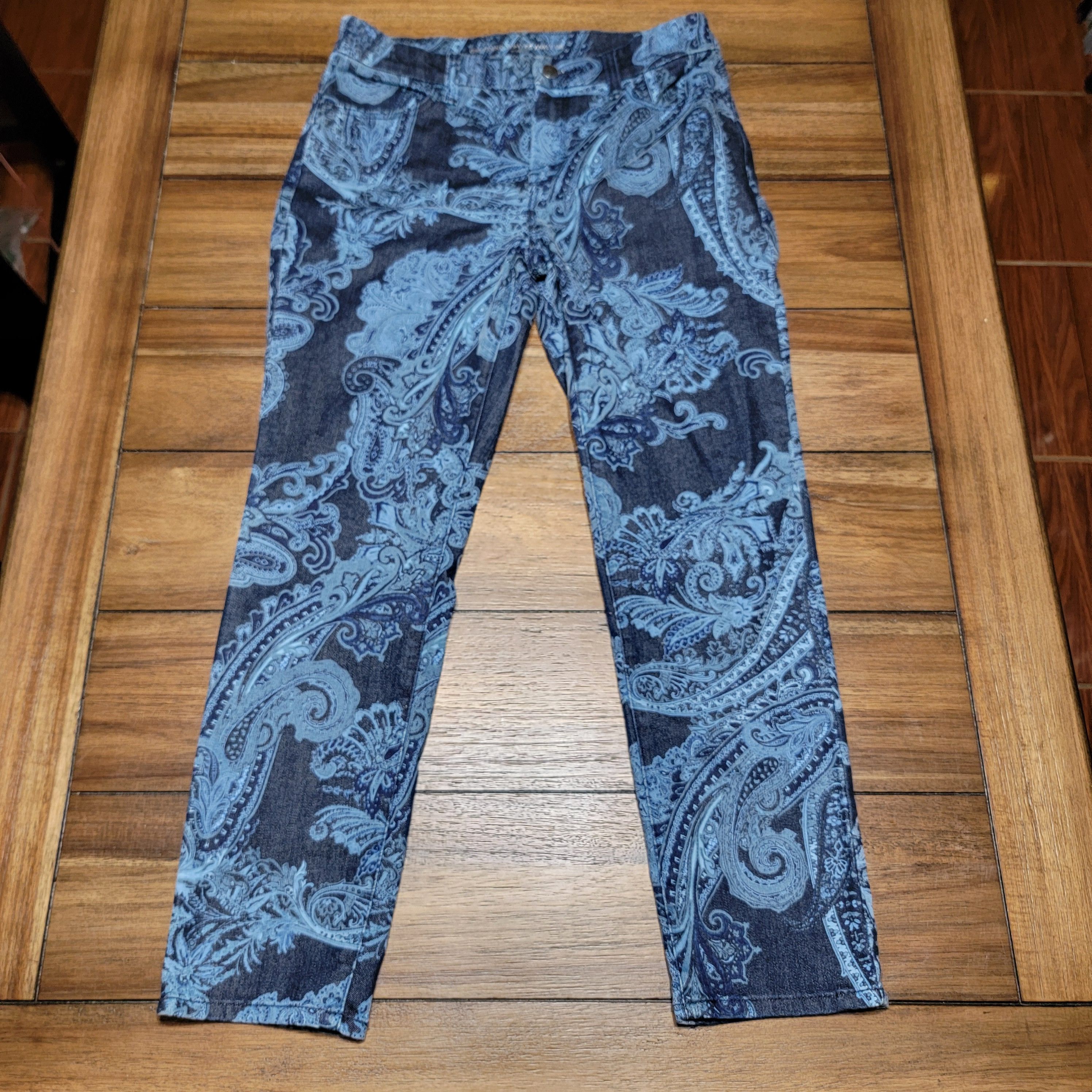 Chicos Chico's Girlfriend Slim Leg Paisley Pattern Pants - Size 00 Size 28" / US 6 / IT 42 - 1 Thumbnail