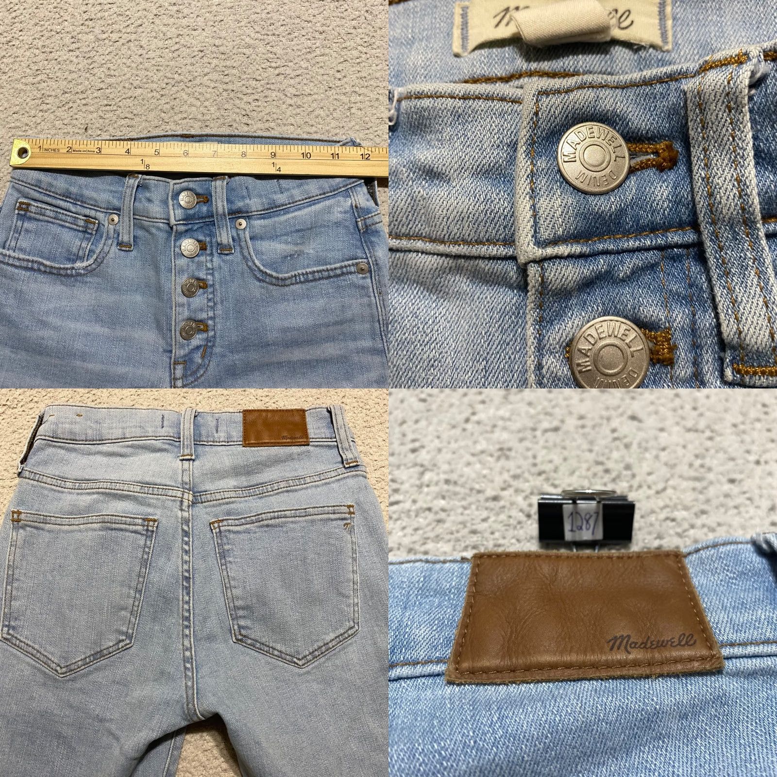 Madewell Madewell Jeans Womens High Rise Skinny Medium Wash Blue 24 Regular 5-Pocket Denim Distressed Jeans Size 42" / US 20 - 8 Thumbnail
