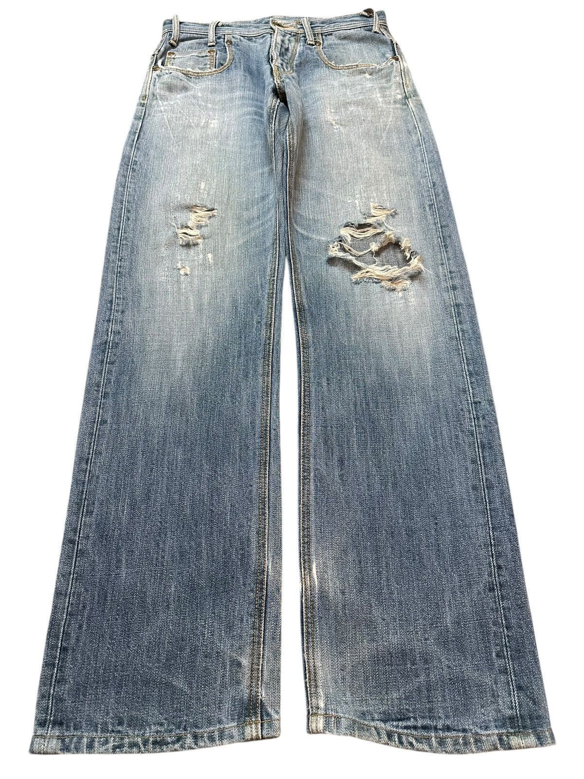 Lee Vintage Lee Buckle Style Faded Wash Distressed Baggy Jeans Size US 30 / EU 46 - 1 Thumbnail