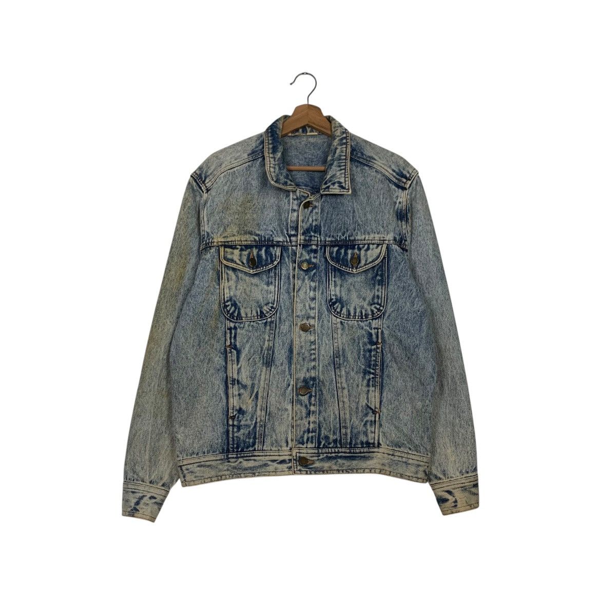 Vintage 90's MECHLIN Stone Wash Trucker Denim Jacket #2498-C112 Size US M / EU 48-50 / 2 - 1 Thumbnail