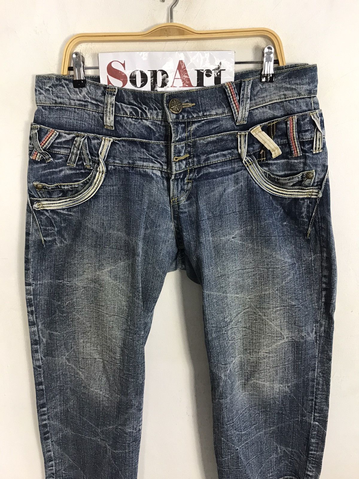 Japanese Brand × Vintage Vintage Japanese Brand Double Waist Denim Shorts Design Size US 36 / EU 52 - 3 Thumbnail