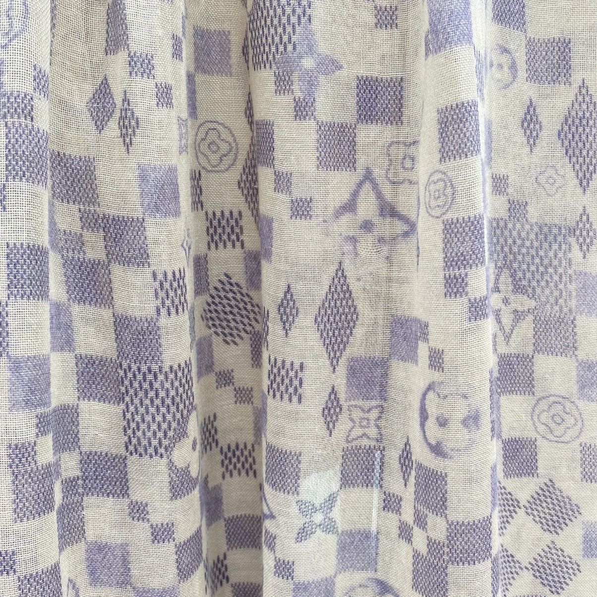 Louis Vuitton LOUIS VUITTON Lavender Checkered Blossom Scarf Size ONE SIZE - 12 Thumbnail