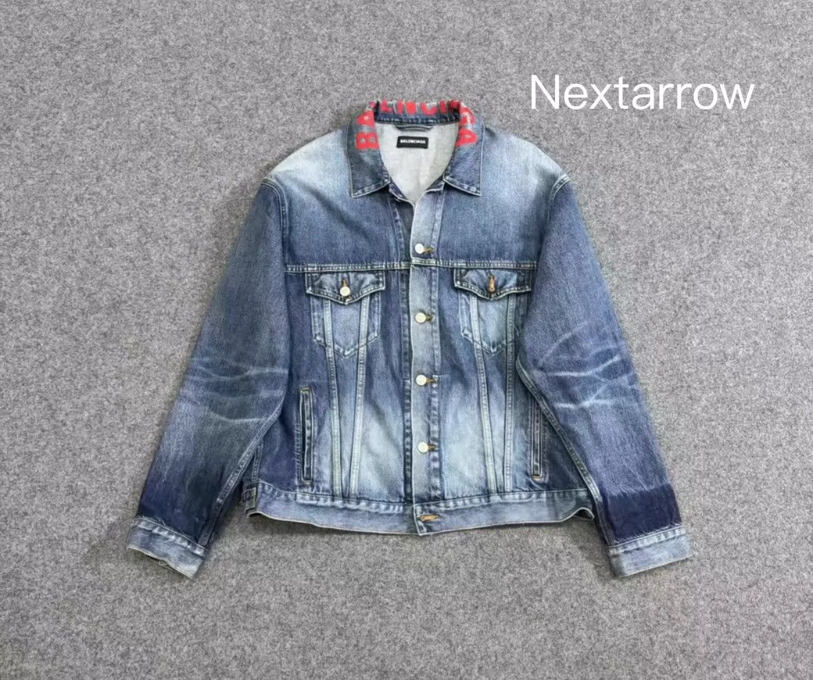 Balenciaga Balenciaga neck letter logo denim jacket 2410-Nextarrow Size US M / EU 48-50 / 2 - 1 Thumbnail