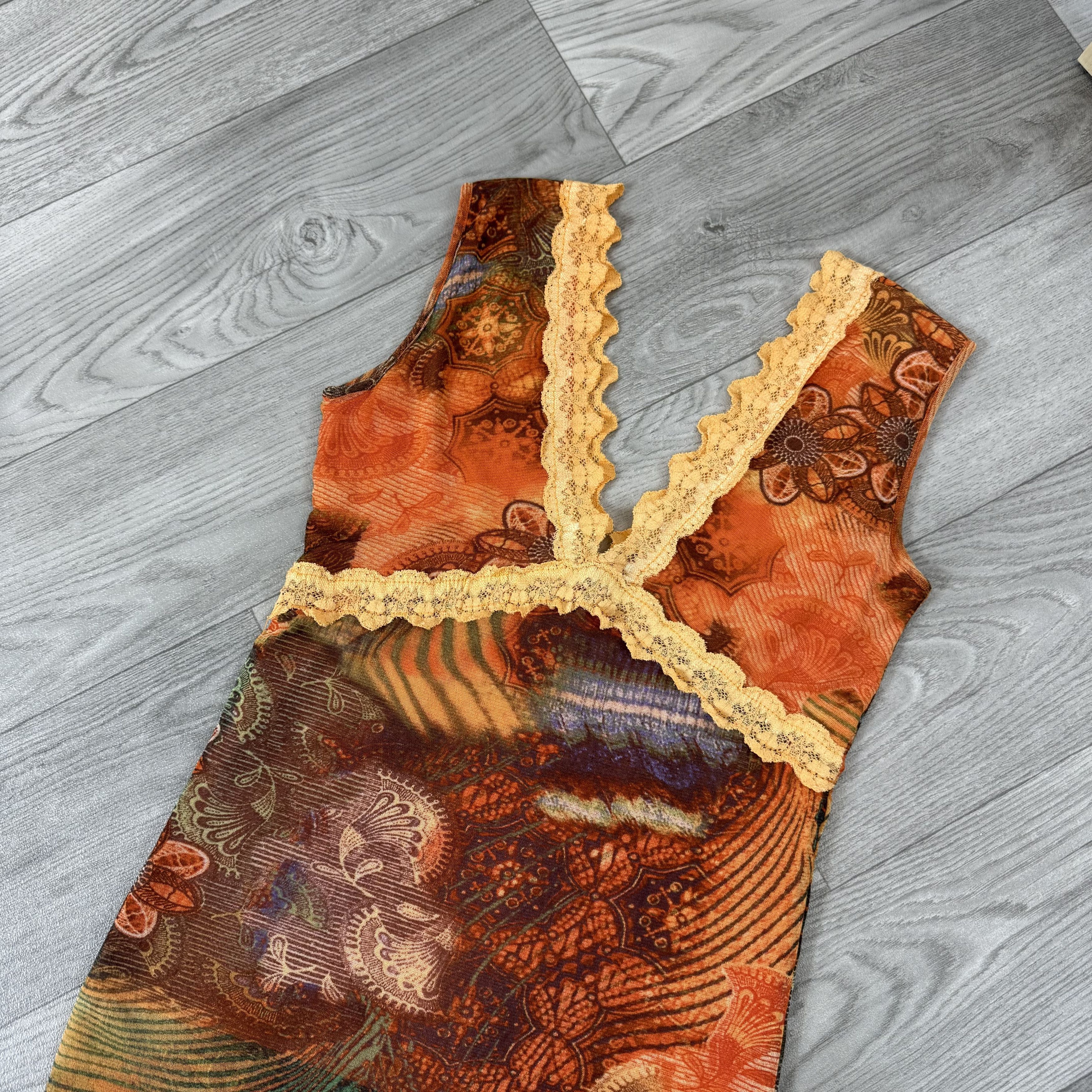 Vintage Vintage Salepepe Women's Yellow Mesh Tank Crop Top Size S / US 4 / IT 40 - 6 Thumbnail