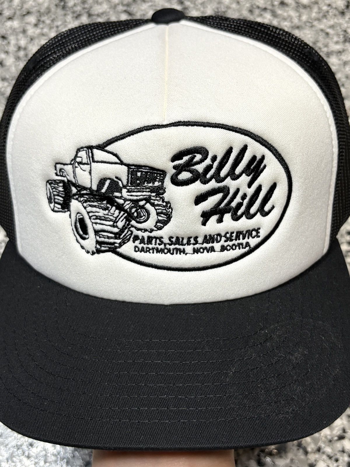 Billy Hill 2021 Billy Hill Black/White “PS&S” Trucker Mesh Hat OSFM Size ONE SIZE - 5 Thumbnail