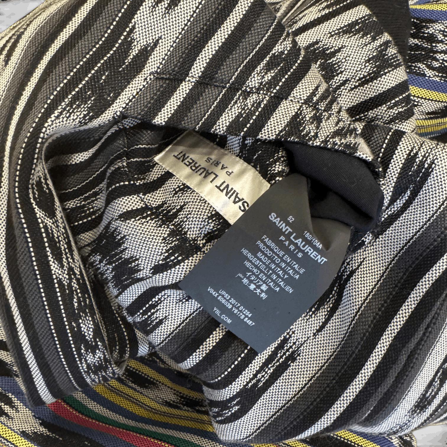 Saint Laurent Paris SS18 Reversible Ikat Teddy Jacket Size US L / EU 52-54 / 3 - 7 Thumbnail