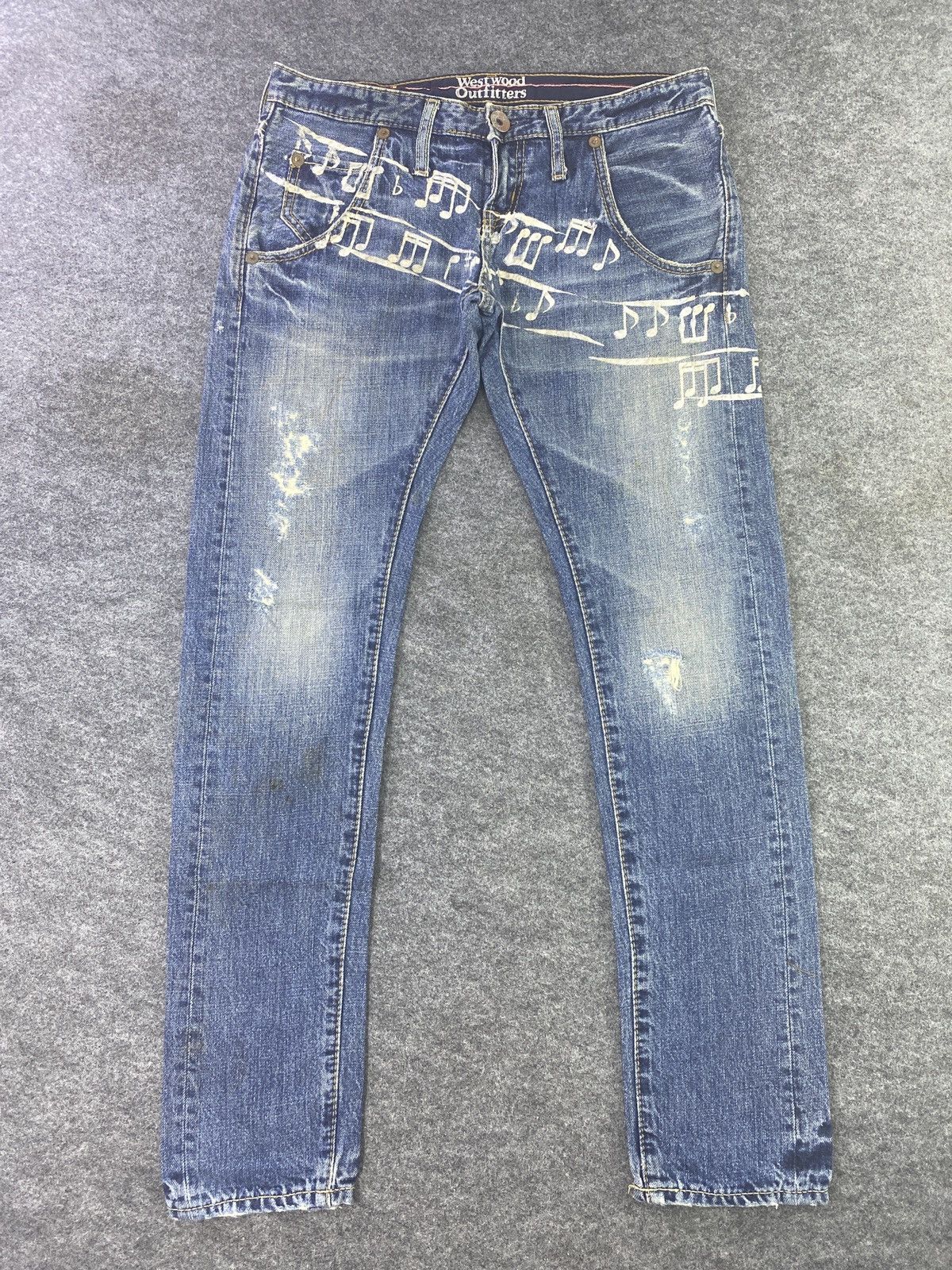 Japanese Brand Westwood Outfitters Distress Blue Wash Denim - J855 Size 31" - 1 Thumbnail