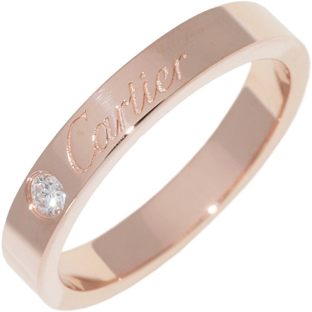 Cartier Cartier Cartier 18K Pink Gold C de Cartier Ring B40864 Size 8 Crocodile skin Ring B40864 DUTY FREE for USA Size ONE SIZE - 1 Thumbnail