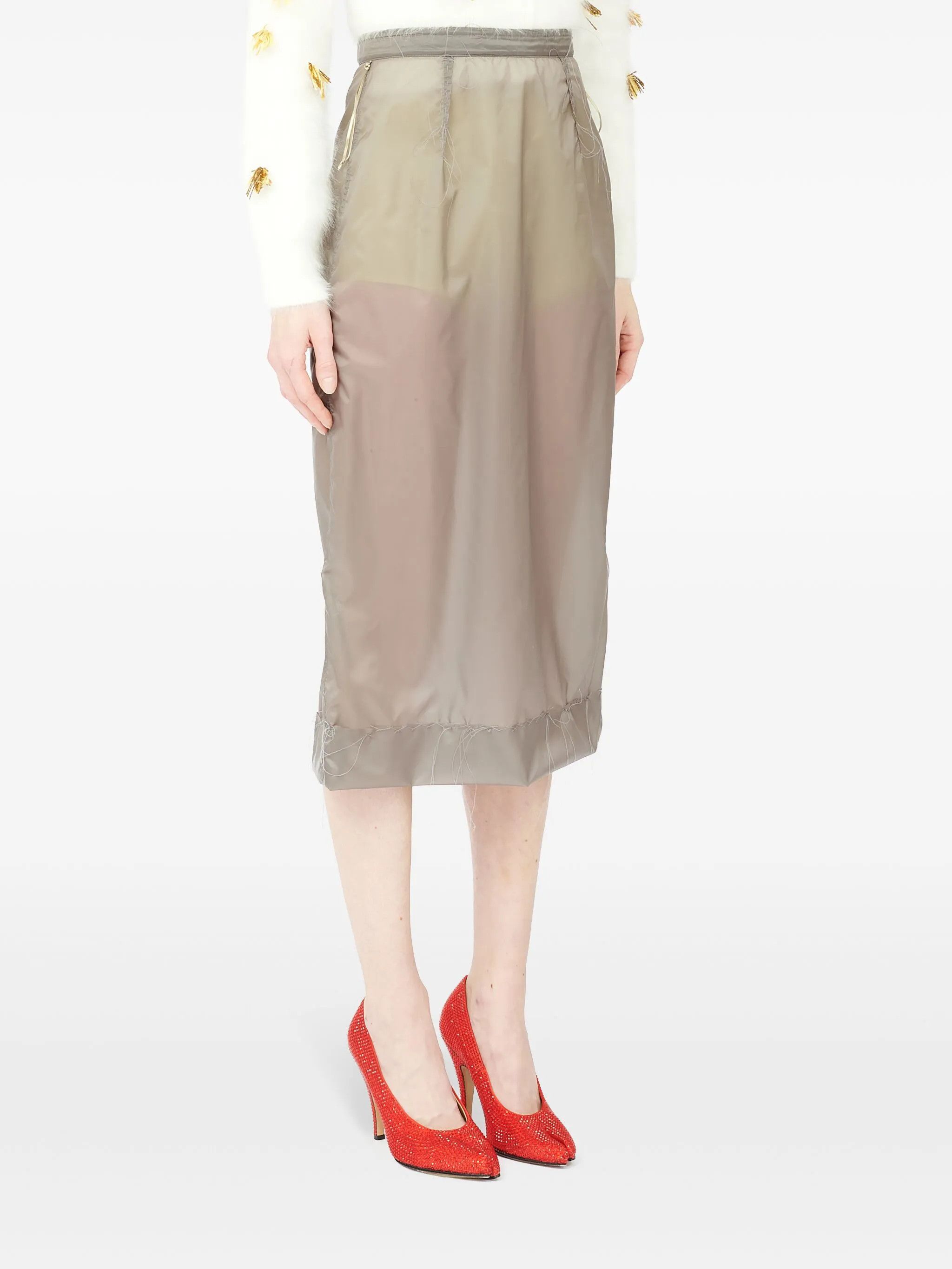 Maison Margiela o1w1db11225 Inside Out Four-stitch Skirt in Charcoal Grey Size 27" / US 4 / IT 40 - 3 Thumbnail