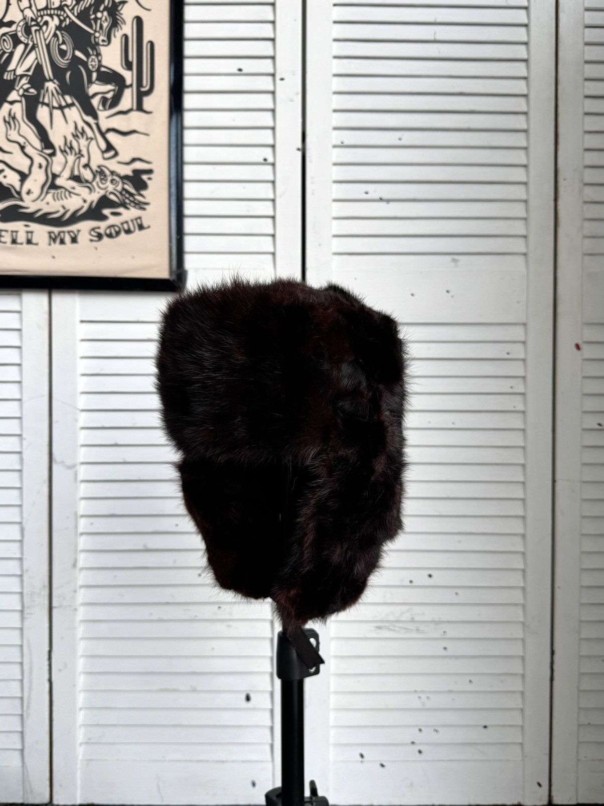 Vintage Vintage 1970s Burgundy Mink Fur Ushanka Trapper Hat Sheen Size ONE SIZE - 6 Thumbnail