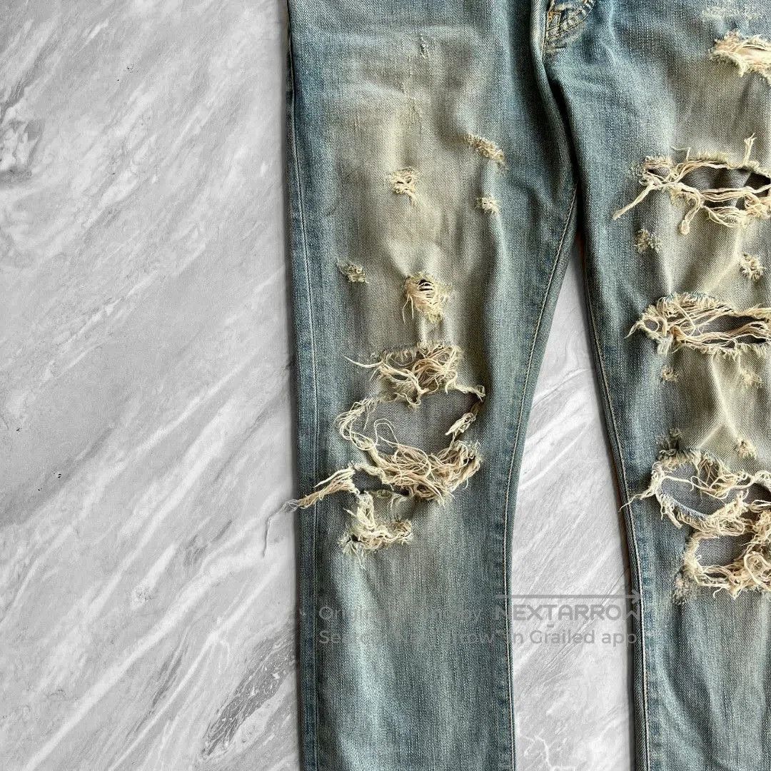 Saint Laurent Paris SAINT LAURENT Distressed Blue Jeans. Size US 30 / EU 46 - 4 Thumbnail