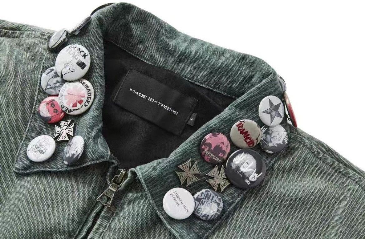 Japanese Brand Vintage street punk washed and distressed badge jacket Size US L / EU 52-54 / 3 - 3 Thumbnail