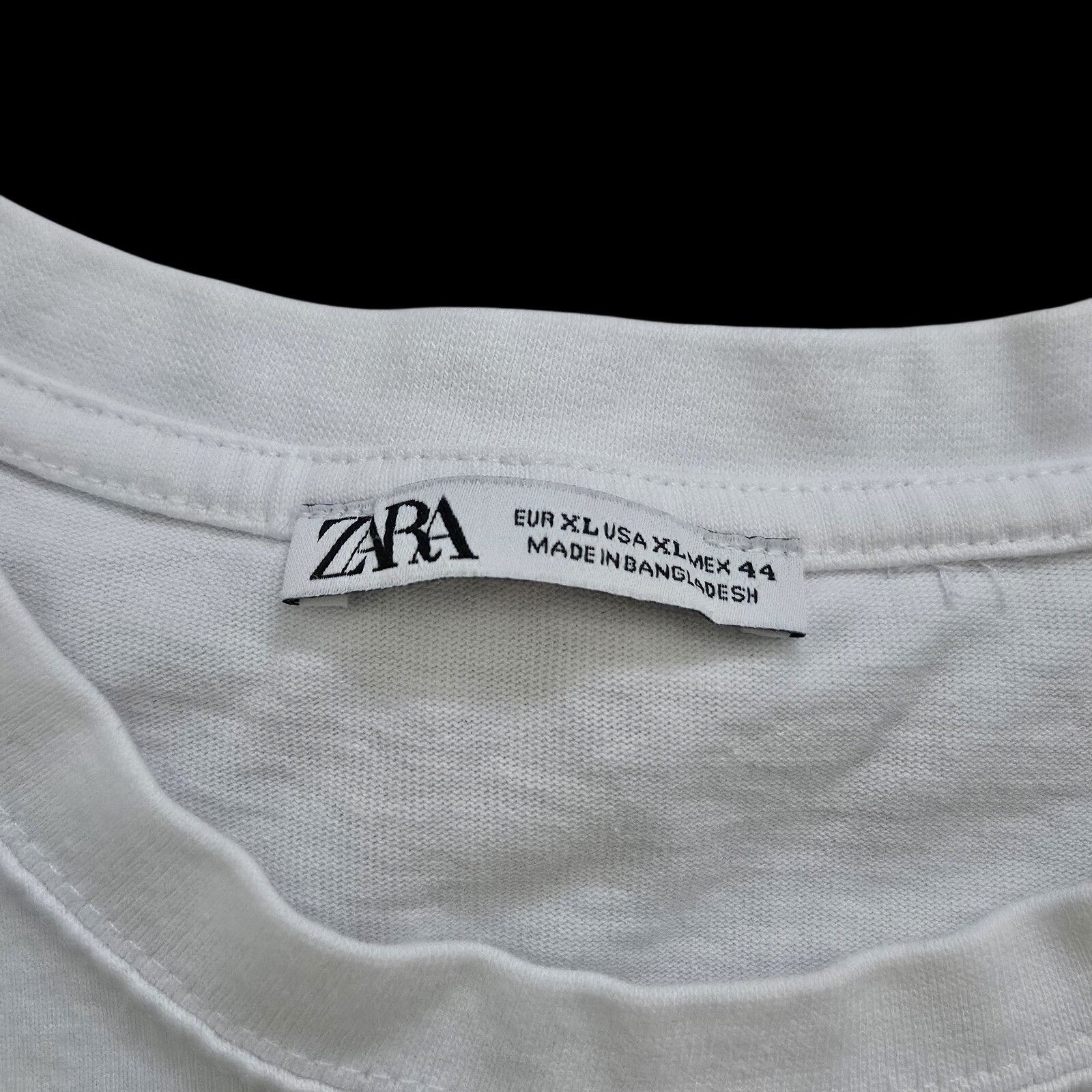 Zara Zara White Cotton Structured Short Sleeve T-shirt Mens Size Size US XL / EU 56 / 4 - 2 Thumbnail