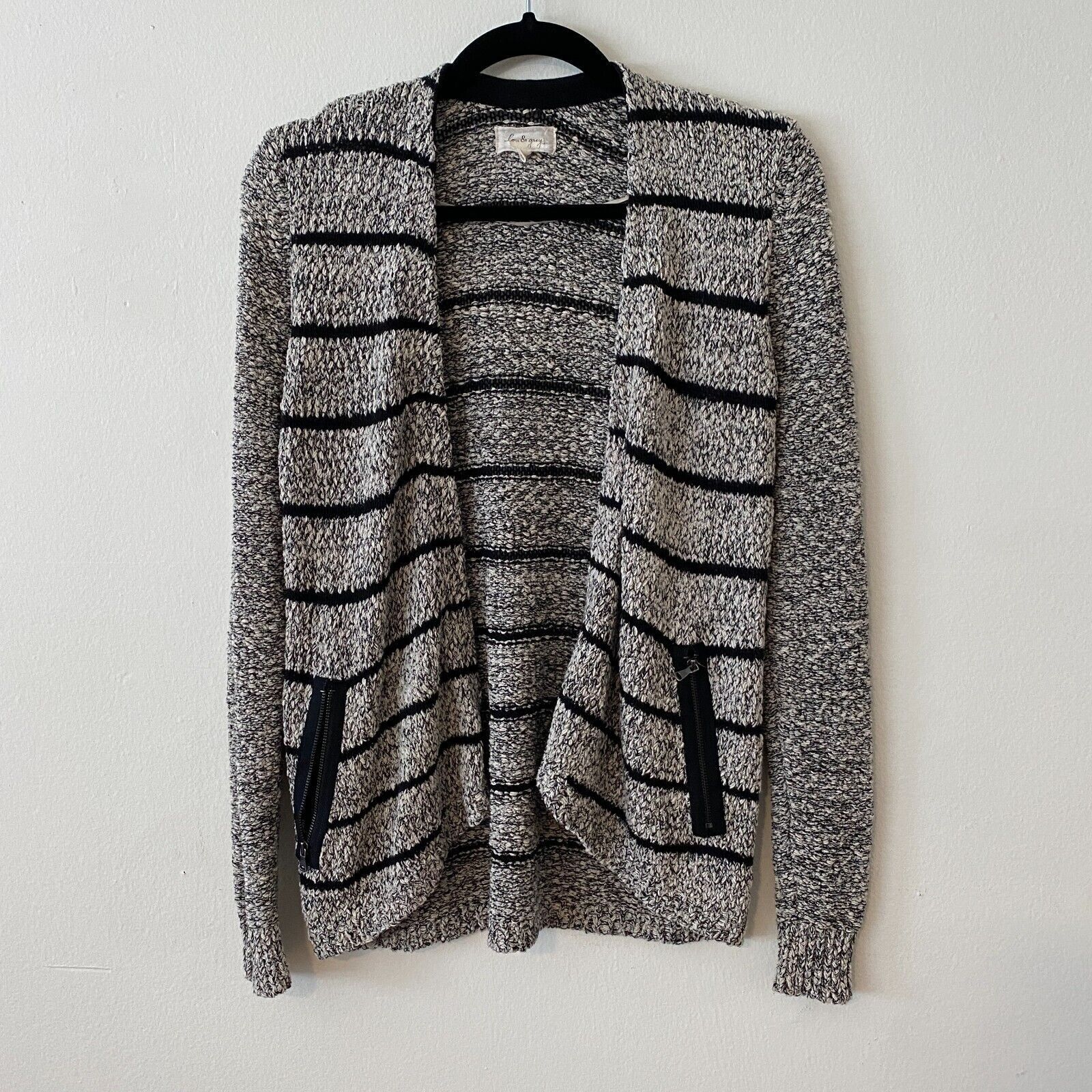 Lou & Grey Lou & Grey Chunky Black Gray Off White Stripe Cardigan XS Size XS / US 0-2 / IT 36-38 - 4 Thumbnail