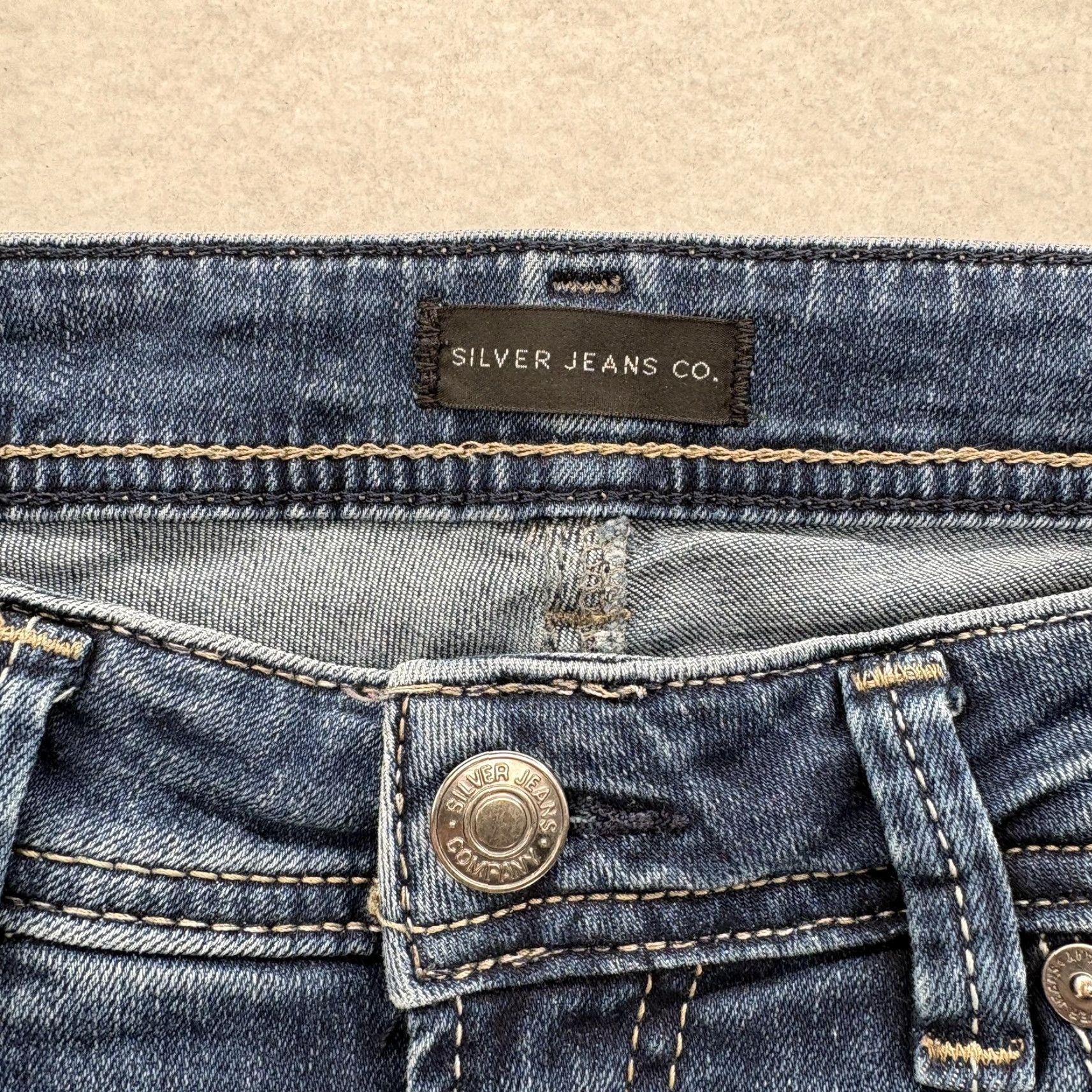 Silver Jeans Co. Silver Jeans Elyse Slim Boot Womens 28x33 Blue Denim Stretch Bootcut Distressed Pockets Y2K Vintage: No (if not vintage) Size 28" / US 6 / IT 42 - 5 Thumbnail