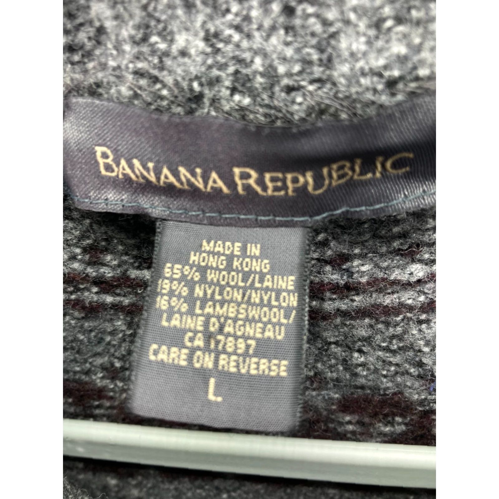 Banana Republic Banana Republic Wool Blend Sweater Mens Large Gray Red Fair Isle Knit Vintage Size US L / EU 52-54 / 3 - 7 Thumbnail