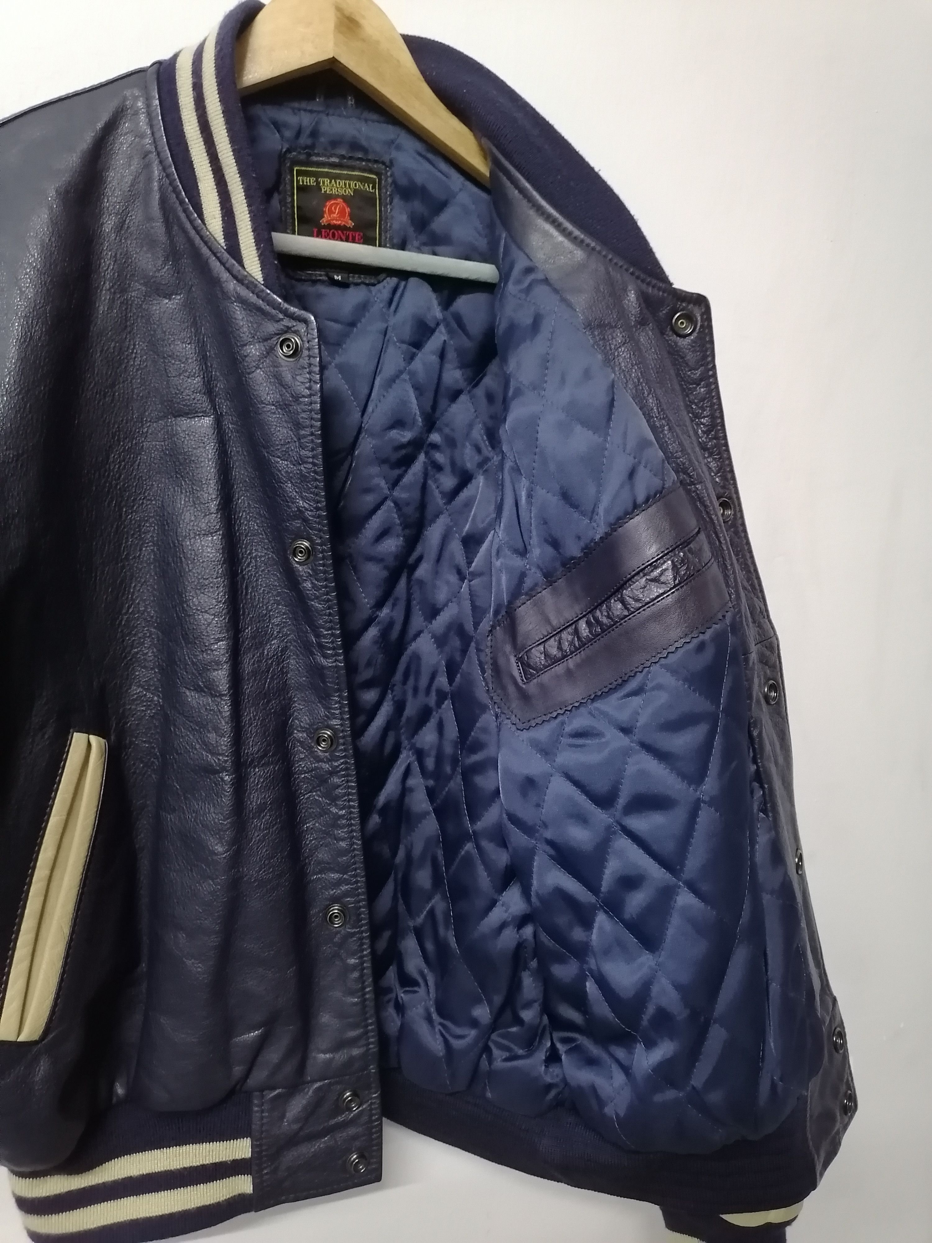 Vintage Vintage Leonte Seahop Teddy Varsity Leather Jacket Size US M / EU 48-50 / 2 - 8 Thumbnail