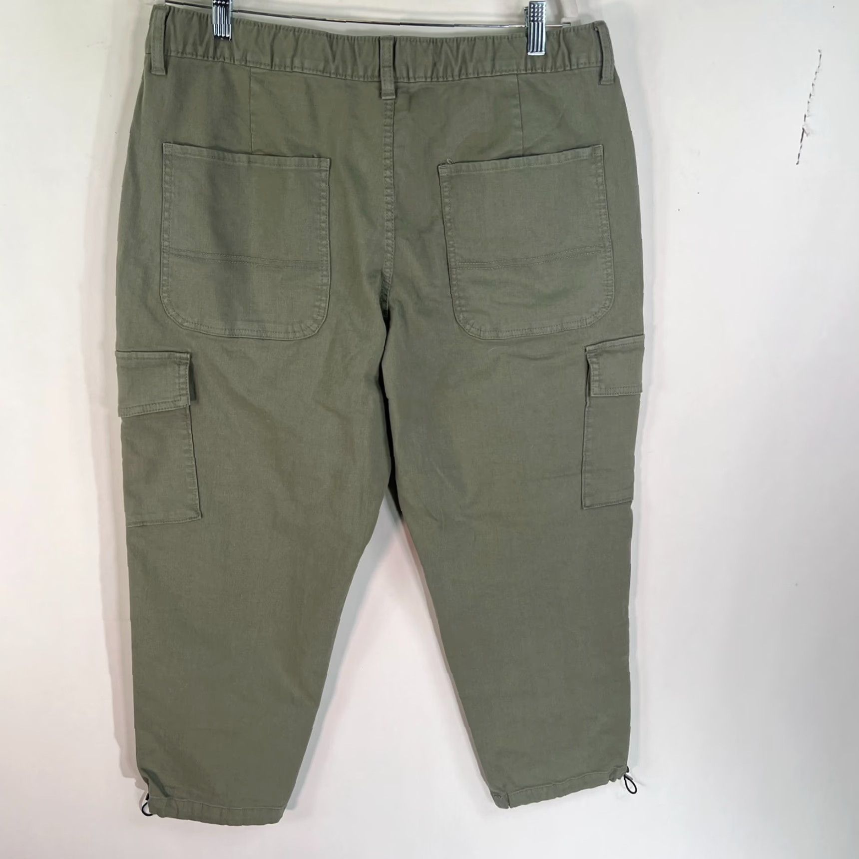 Vintage Arizona Cargo Pants Womens Size 34 Canvas Cotton Green Pockets Drawstring 36x27 90s Style Womens Size 24" / US 00 / IT 34 - 7 Thumbnail