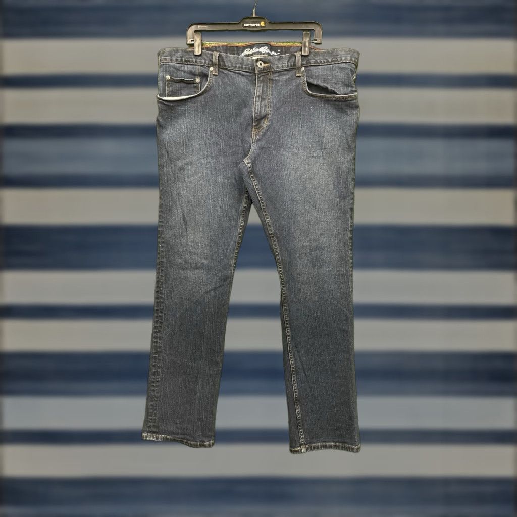 Eddie Bauer Eddie Bauer Jeans Mens 40x32 Straight Blue Denim 5-Pocket Stretch Regular Fit Inseam 32"} Size US 40 / EU 56 - 1 Thumbnail