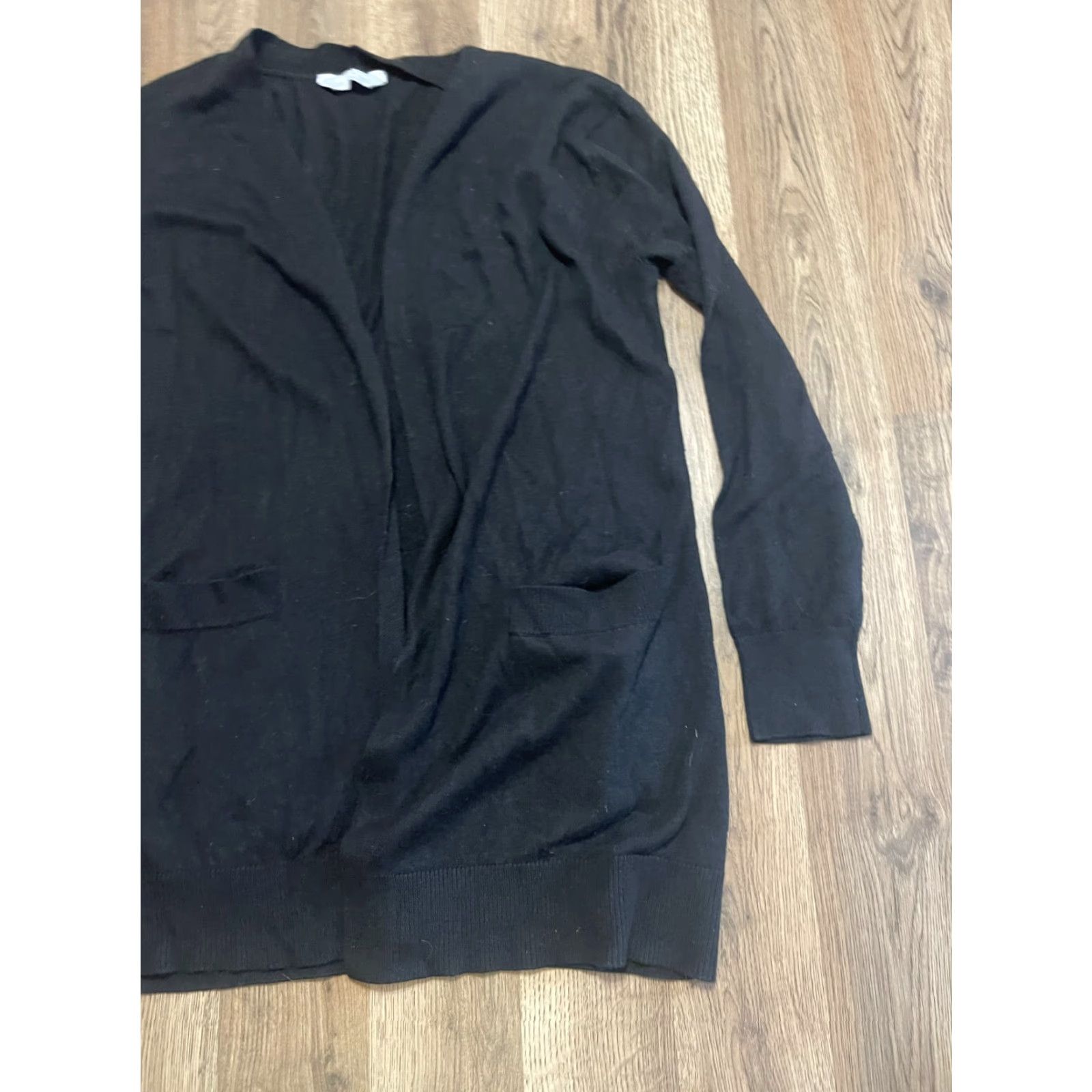 Vintage Cashmere Blend Cardigan Sweater Women's Medium Black Open Cardigan CAS/Regular Cardigan Size M / US 6-8 / IT 42-44 - 4 Thumbnail