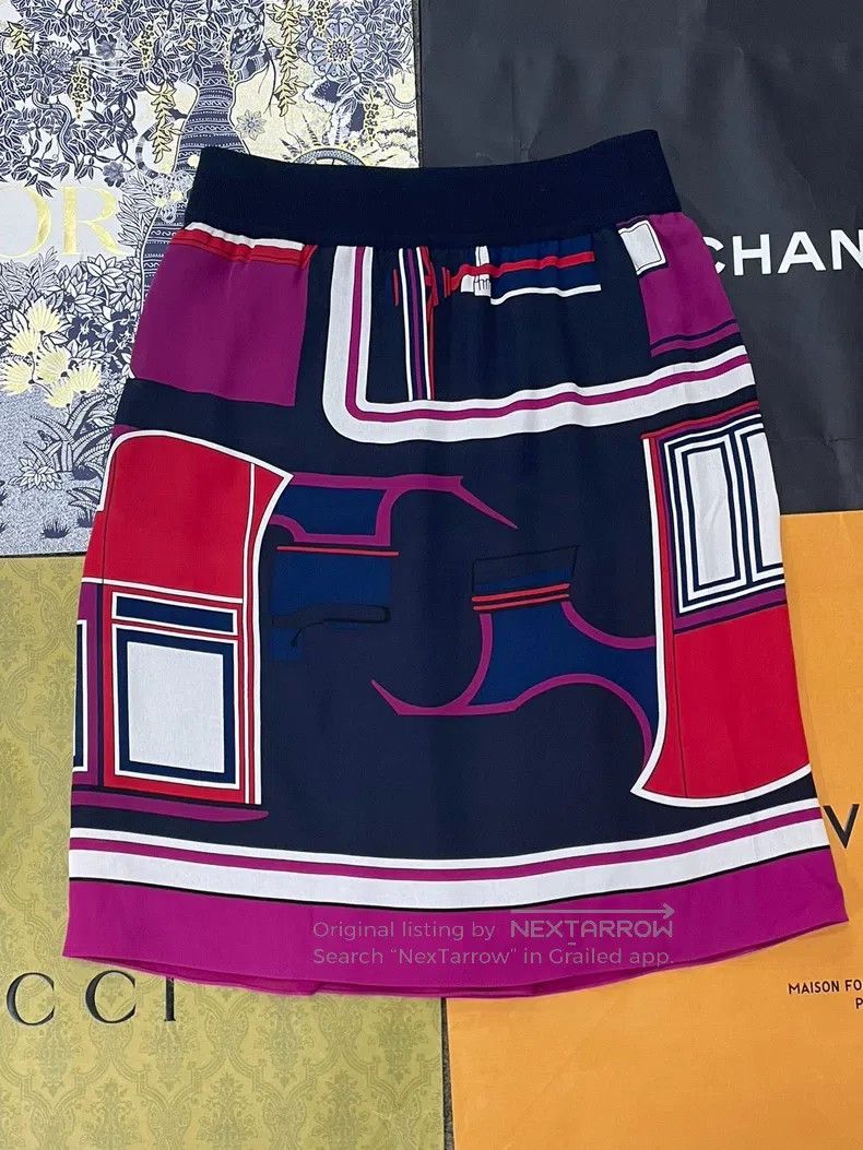 Hermes Hermes Colorful Silk Half Skirt Size 25" / US 0 / IT 36 - 2 Thumbnail