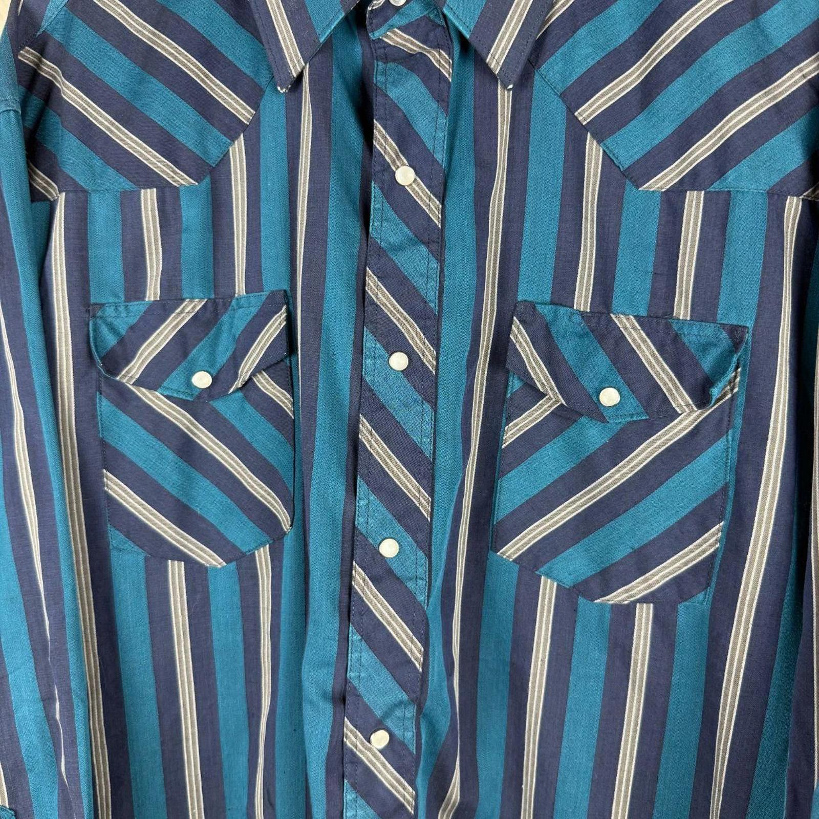 Wrangler Wrangler Shirt Men's X-Long Navy Turquoise Size US XL / EU 56 / 4 - 3 Thumbnail