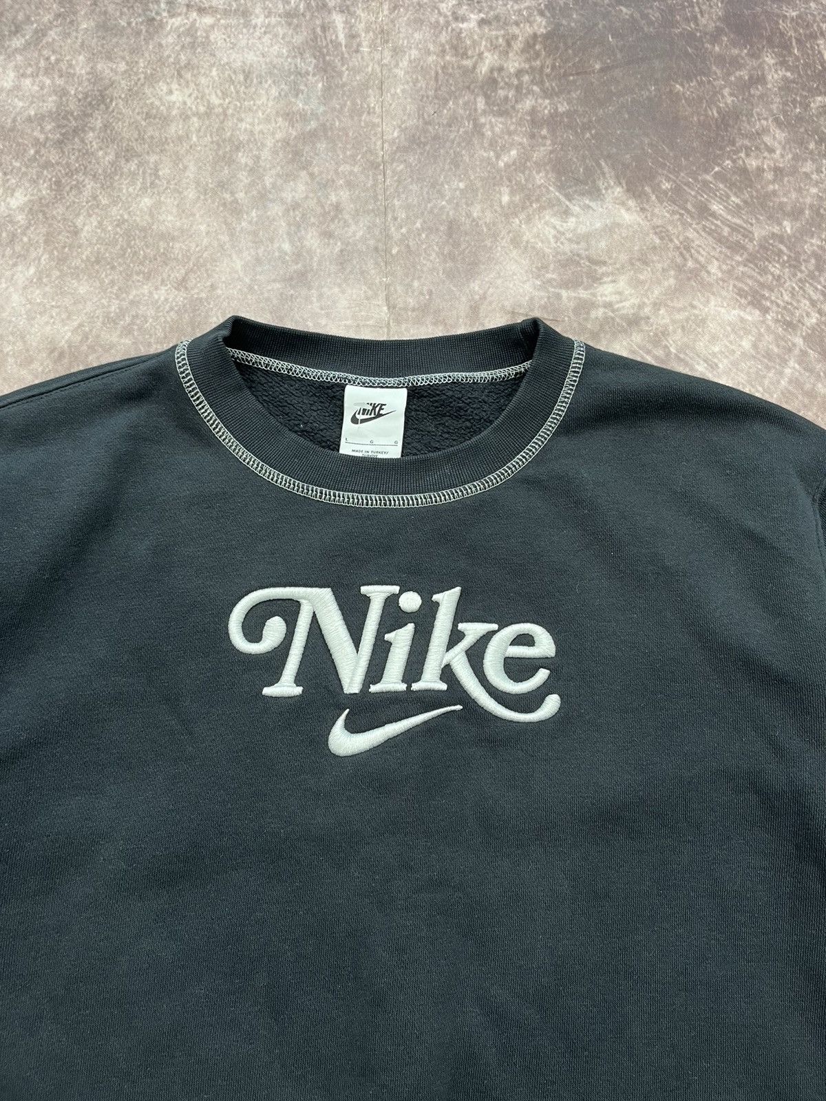 Nike × Vintage Nike Black Vintage Sweatshirt | Women’s L | Retro Logo Size L / US 10 / IT 46 - 3 Thumbnail