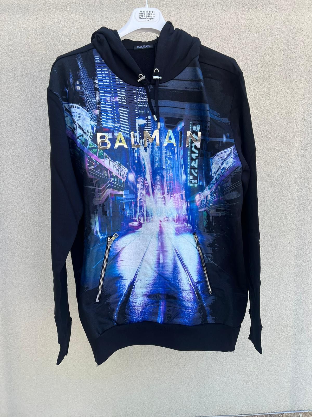 Balmain Q:2 Japan Tokyo Print Side Zip Hoodie in Black / Multicolor Size US L / EU 52-54 / 3 - 3 Thumbnail