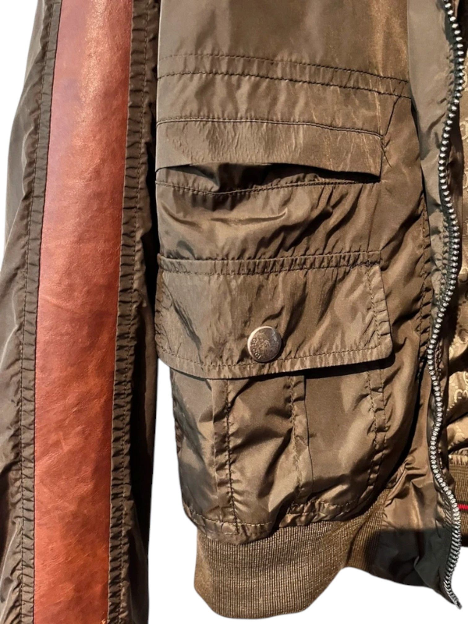 Gucci Gucci Bomber Jacket – Leather Sleeve Panels – GG Lining 48 Size US M / EU 48-50 / 2 - 9 Thumbnail