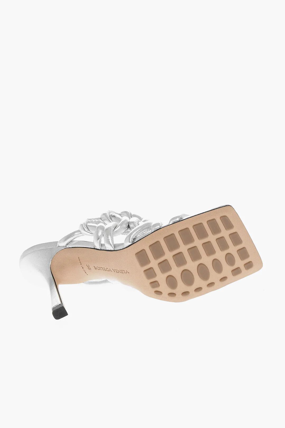 Bottega Veneta og1mm0426 Lamé Woven Leather Sandals in Silver Size US 6 / IT 36 - 5 Thumbnail