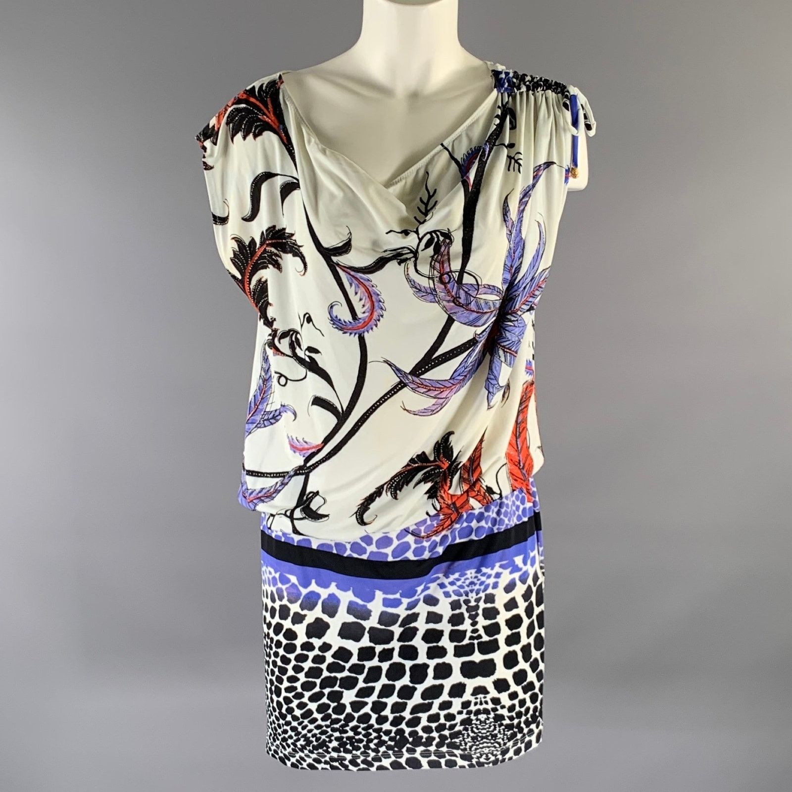 Roberto Cavalli ROBERTO CAVALLI Size M Nylon Blend Feather Drop Waist Dress Size M / US 6-8 / IT 42-44 - 1 Thumbnail