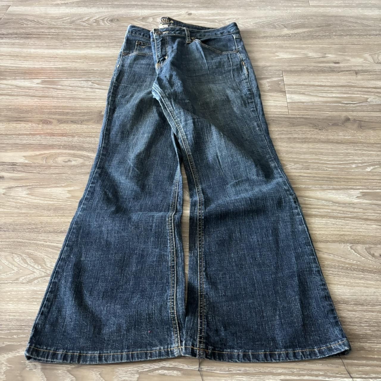 Japanese Brand Crazy Vintage Y2K/2000s Grunge Dark Wash Flared Denim Jeans! 36x28 Size US 36 / EU 52 - 3 Thumbnail