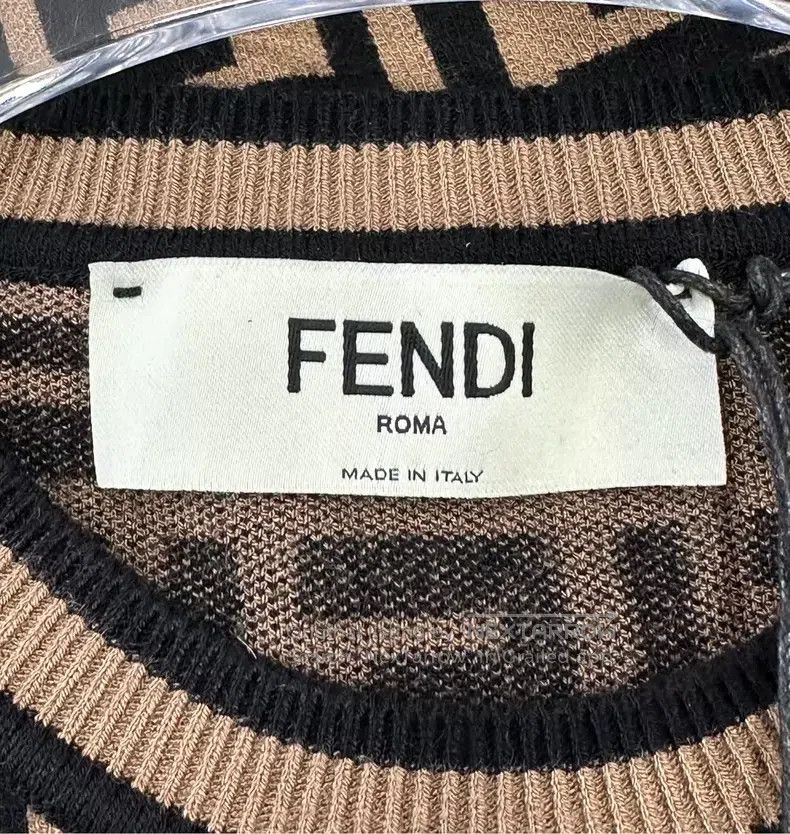 Fendi Fendi Brown Monogram Full Print Logo Knit Short Sleeve Size XXS / US 00 / IT 34 - 3 Thumbnail