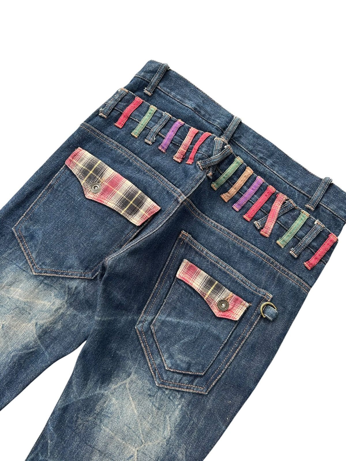 Kapital Flare Double Waist Punk Bondage Japanese Style Denim Jeans Size US 32 / EU 48 - 7 Thumbnail