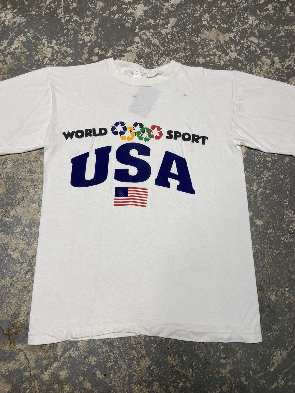 Japanese Brand × Vintage Vintage World Sport USA Recycling 90s New Old Stock Tshirt Size US M / EU 48-50 / 2 - 6 Thumbnail