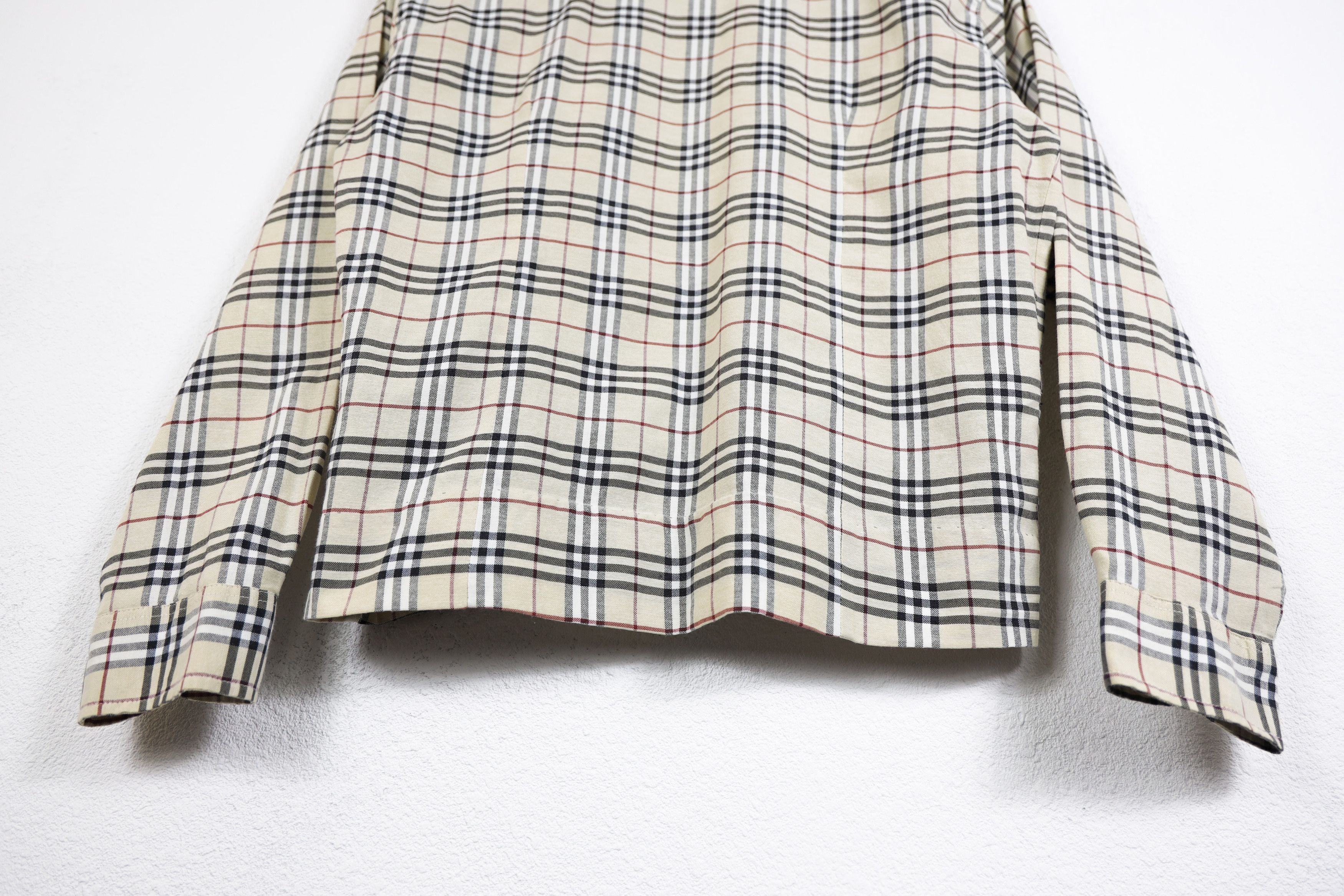 Burberry × Vintage Vintage Burberry Beige Nova Check Long Sleeve Shirt Size L / US 10 / IT 46 - 10 Thumbnail