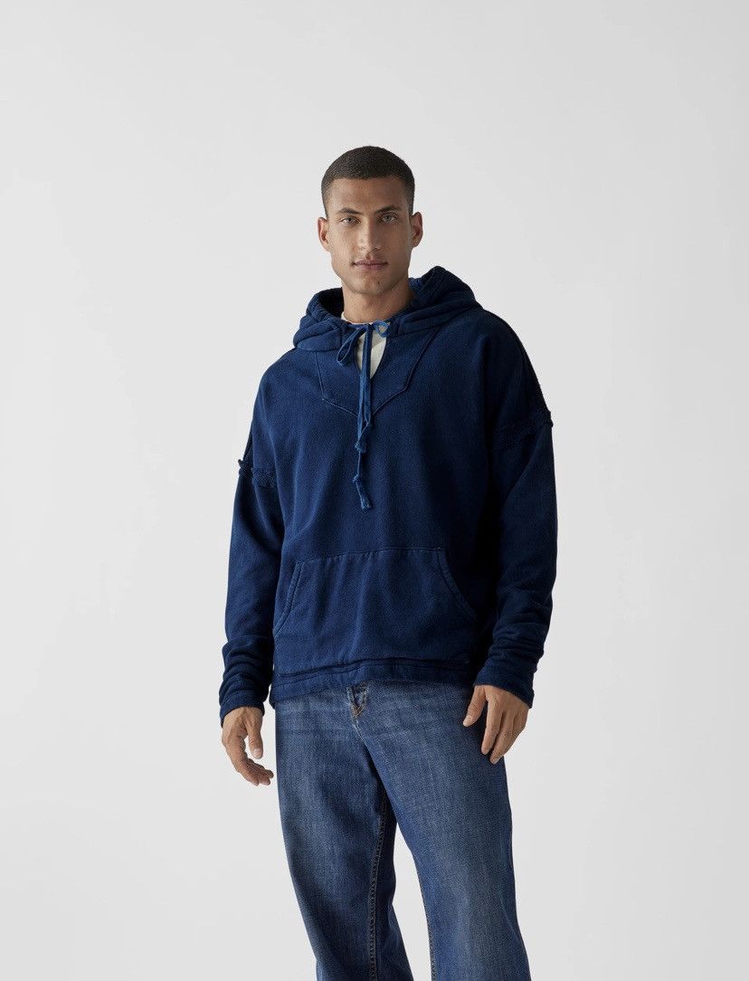 Greg Lauren Greg Lauren Oversized hoodie with side slits in blue Size US XL / EU 56 / 4 - 2 Thumbnail