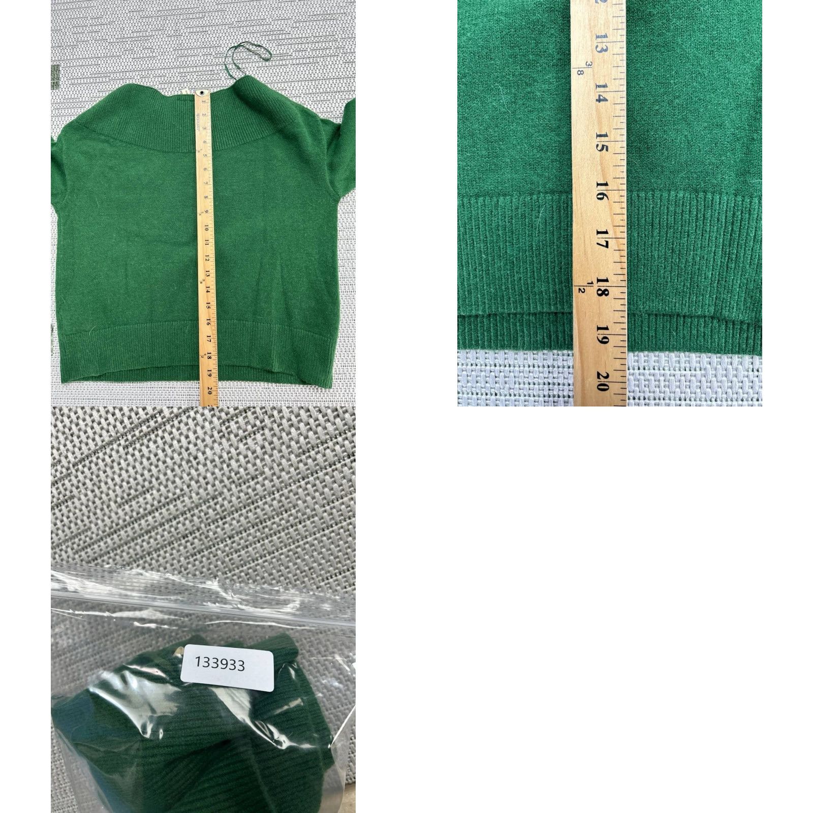 Vintage Moth Sweater Womens XS Green Knit Pullover Crew Neck Long Sleeve Regular Pullover Knit Winter Fall Spring Size XS / US 0-2 / IT 36-38 - 8 Thumbnail