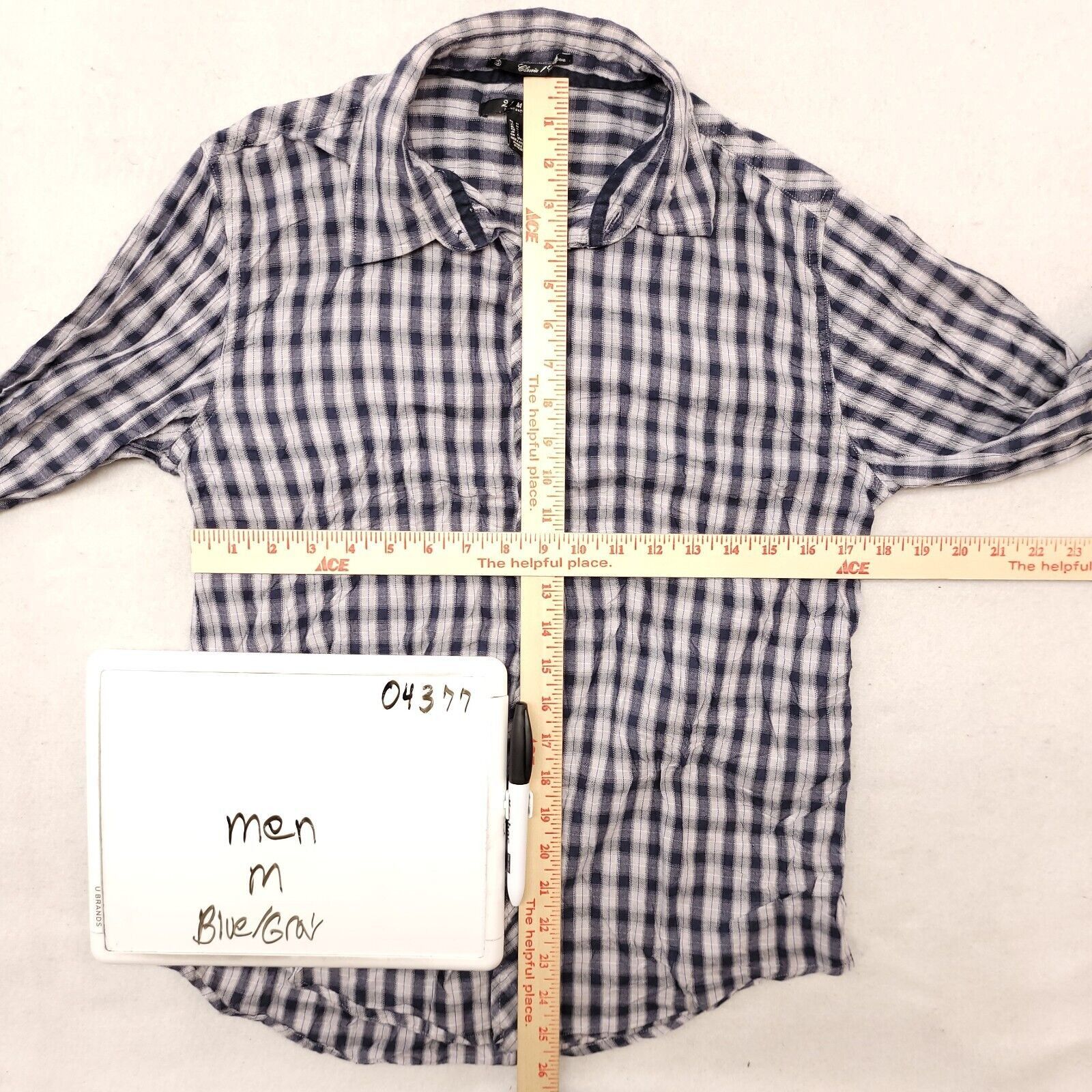21 Men 21 Men Tartan Flannel Button Up Shirt Mens Size M Blue Gray Size US M / EU 48-50 / 2 - 6 Thumbnail