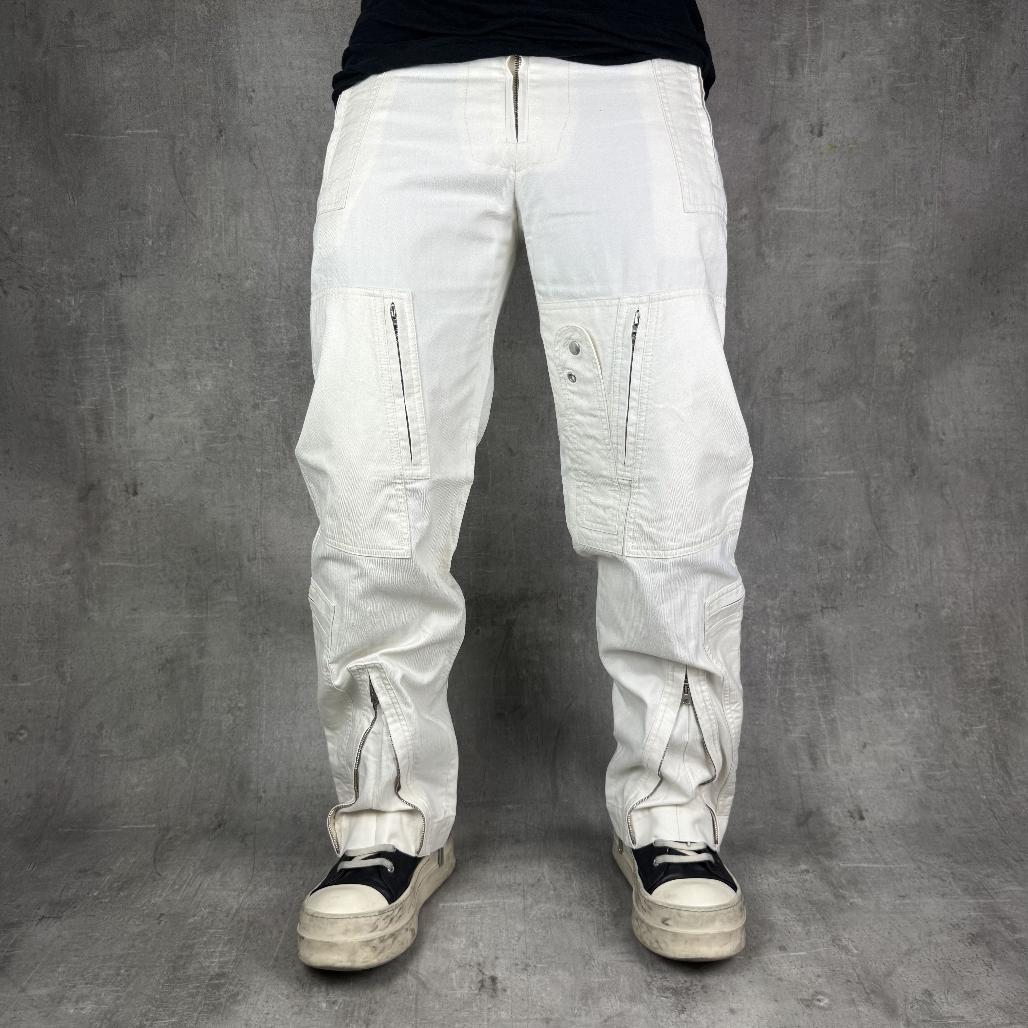 Stella McCartney STELLA MCCARTNEY Zippered Aviator Flight Cargo Trousers Wht Size US 30 / EU 46 - 1 Thumbnail