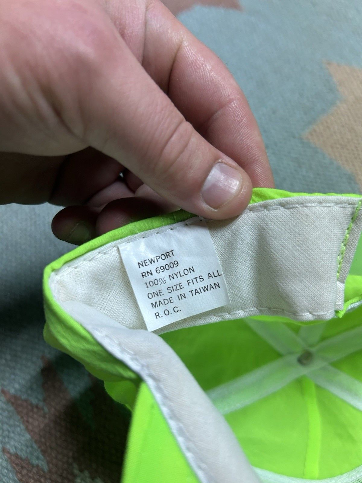 Vintage Vtg hat Newport cigarettes neon yellow green hi vis promo Size ONE SIZE - 7 Thumbnail