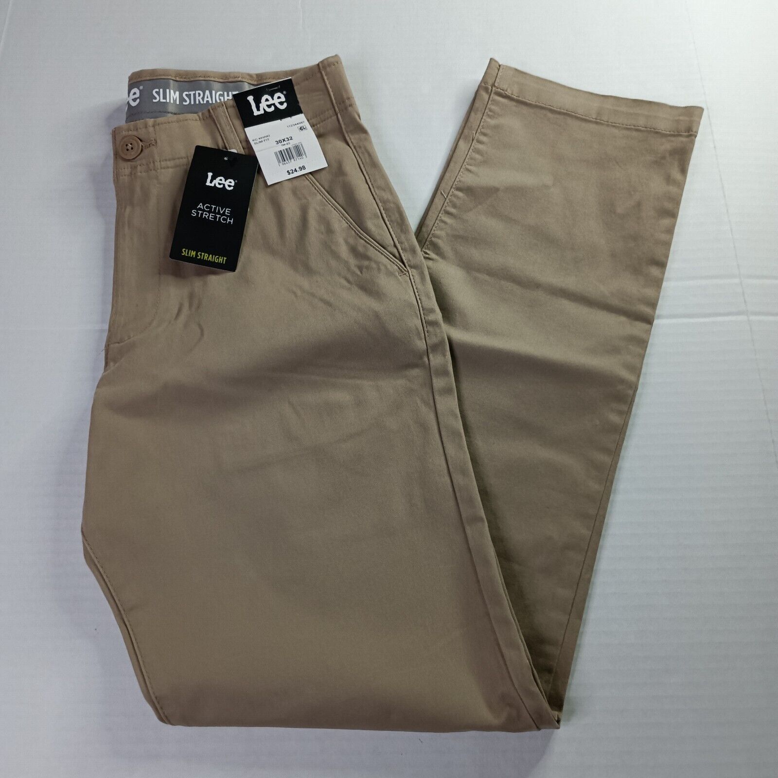 Lee Lee Chino Motion Flex Waistband Pants Men's 30x32 Khaki Slim Size US 30 / EU 46 - 1 Thumbnail