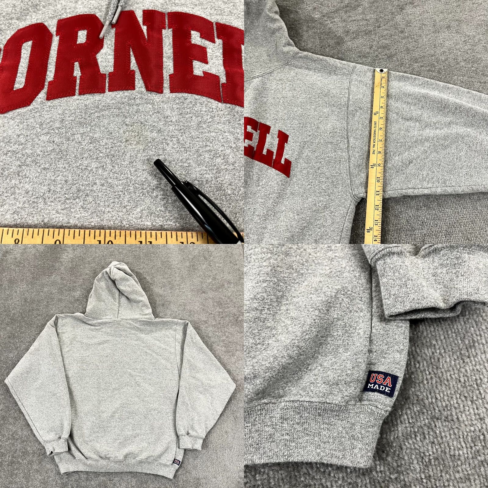 Vintage VINTAGE Cornell University Hoodie Mens Medium Gray Sweatshirt Pullover College Logo Logo Embroidered College Sports U.S. Size US M / EU 48-50 / 2 - 8 Thumbnail